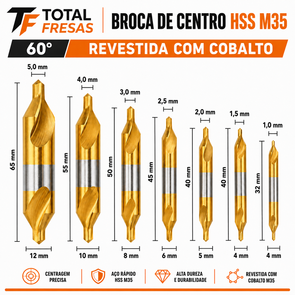 Broca de centro com Cobalto