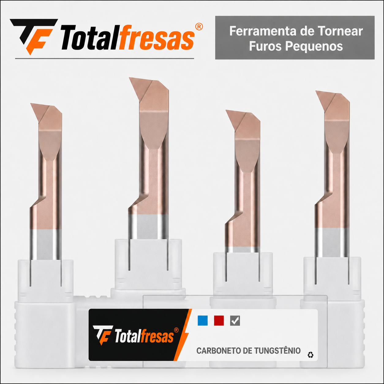 Ferramenta de Tornear Furos Pequenos MPR HRC60 em Metal Duro-Tungstênio