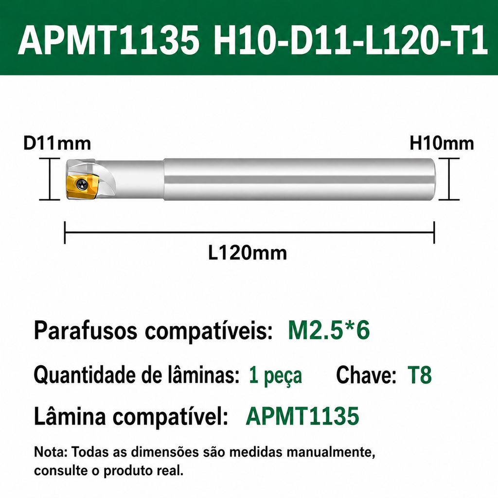Suportes para pastilhas APMT 1135 pder intercambiável 300R - Anti vibração-Alta qualidade