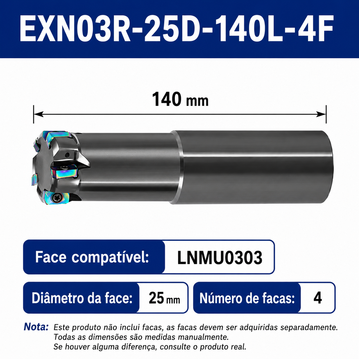 Suporte fresamento Alto Avanço LNMU-EXN03R-DESKAR ORIGINAL