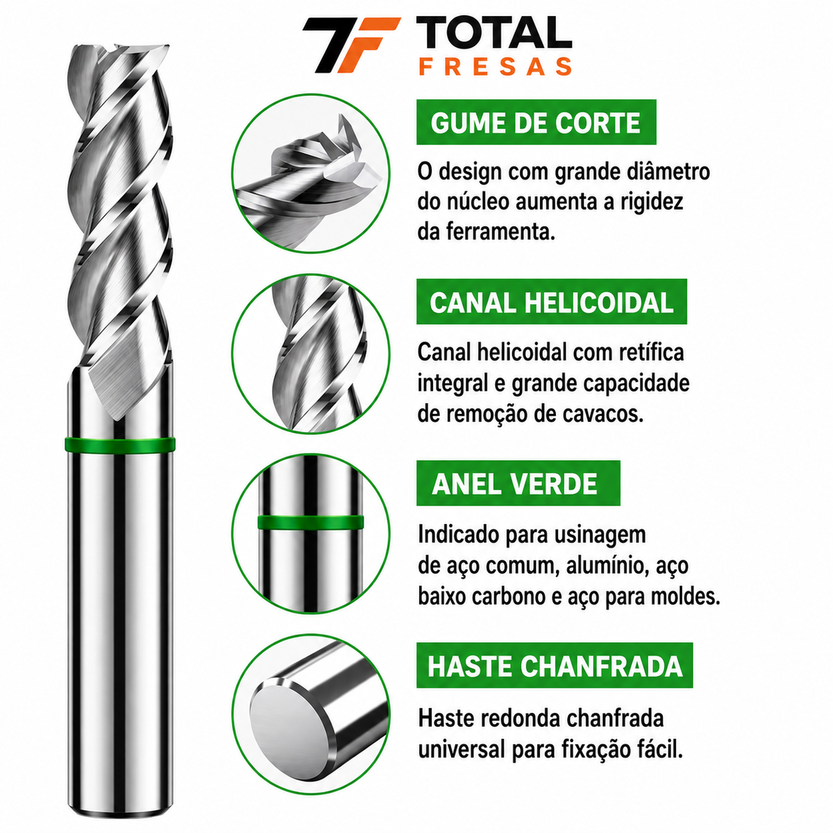 Fresa de topo MD 3C-Hrc50-Para Aluminio