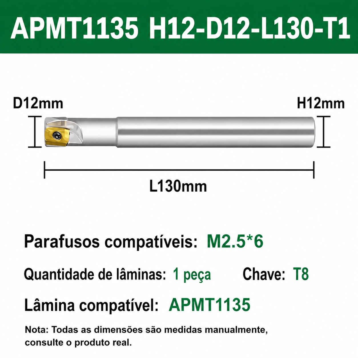 Suportes para pastilhas APMT 1135 pder intercambiável 300R - Anti vibração-Alta qualidade