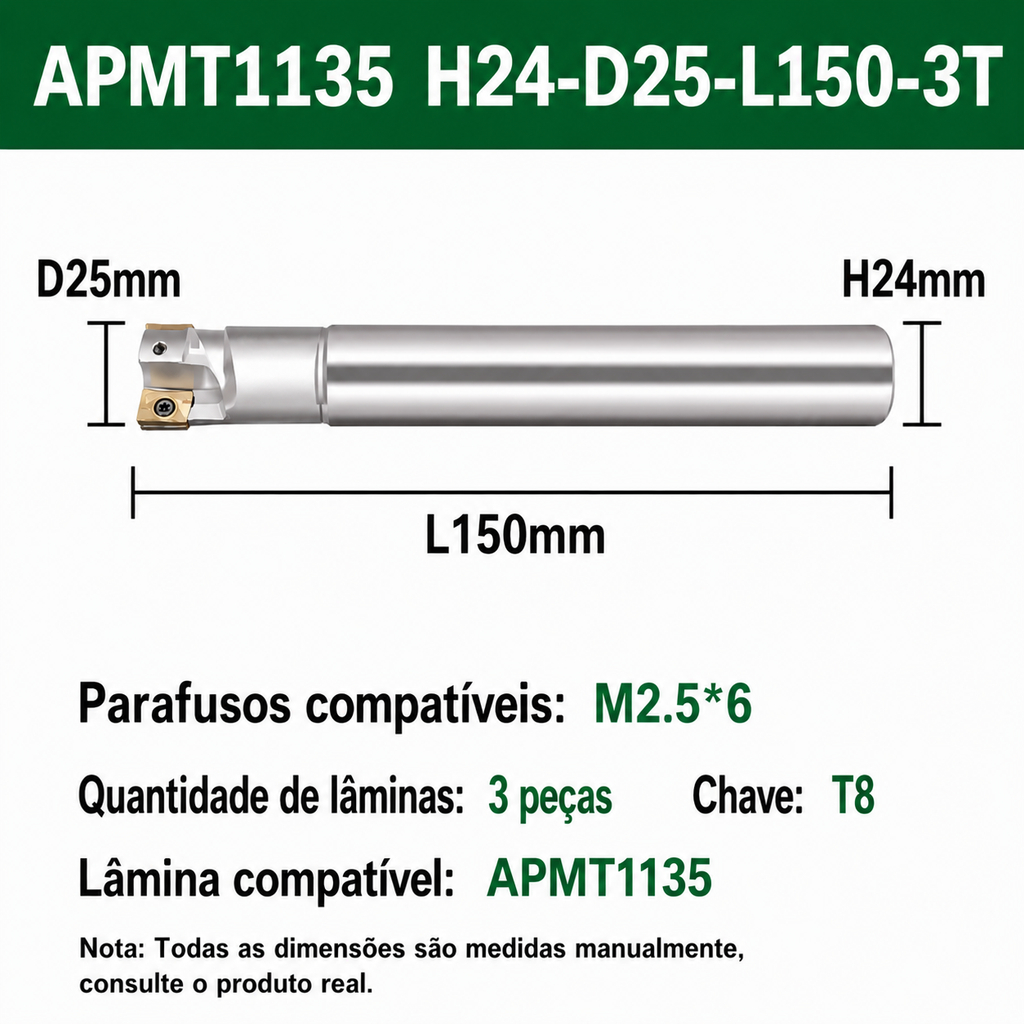 Suportes para pastilhas APMT 1135 pder intercambiável 300R - Anti vibração-Alta qualidade