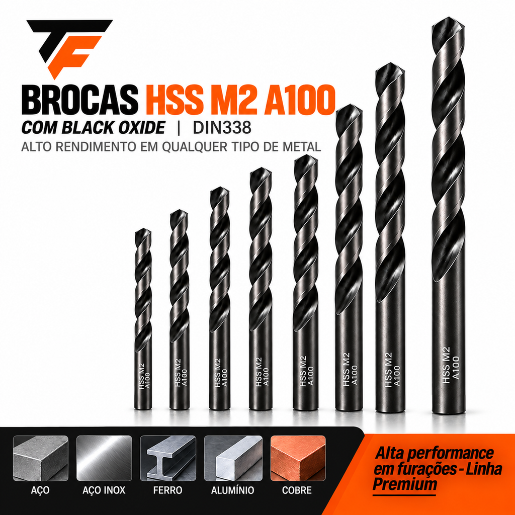 Broca HSS A100 DIN338 Haste Paralela