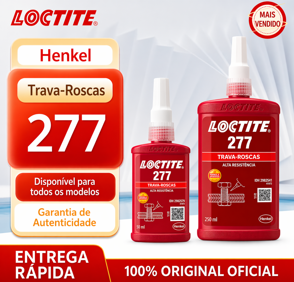 Cola Loctite 638-277-272  50ml Trava Rosca / Veda Rosca / Fixações conexões cilindricas