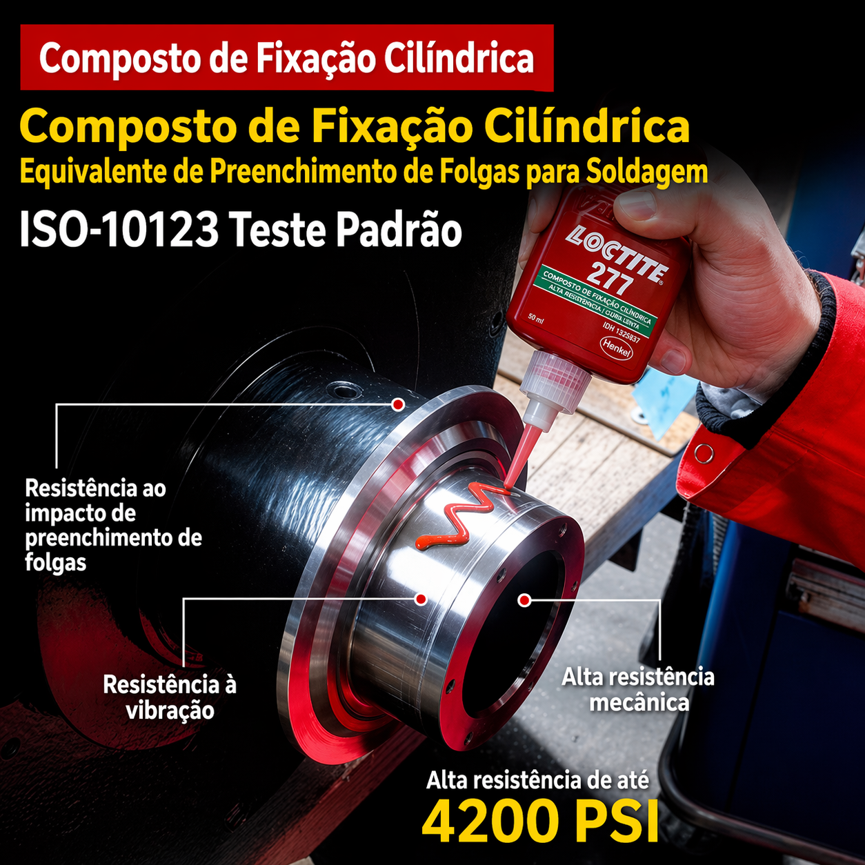 Cola Loctite 638-277-272  50ml Trava Rosca / Veda Rosca / Fixações conexões cilindricas