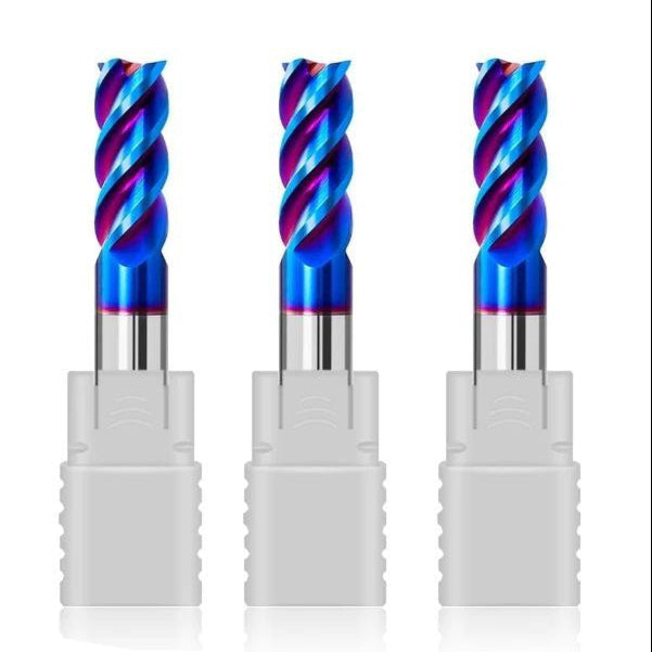 Fresa de topo MD Hrc65,Nano Blue, 4 cortes, ferramentas de corte cnc, fresas de Metal duro, fresa de aço de tungstênio