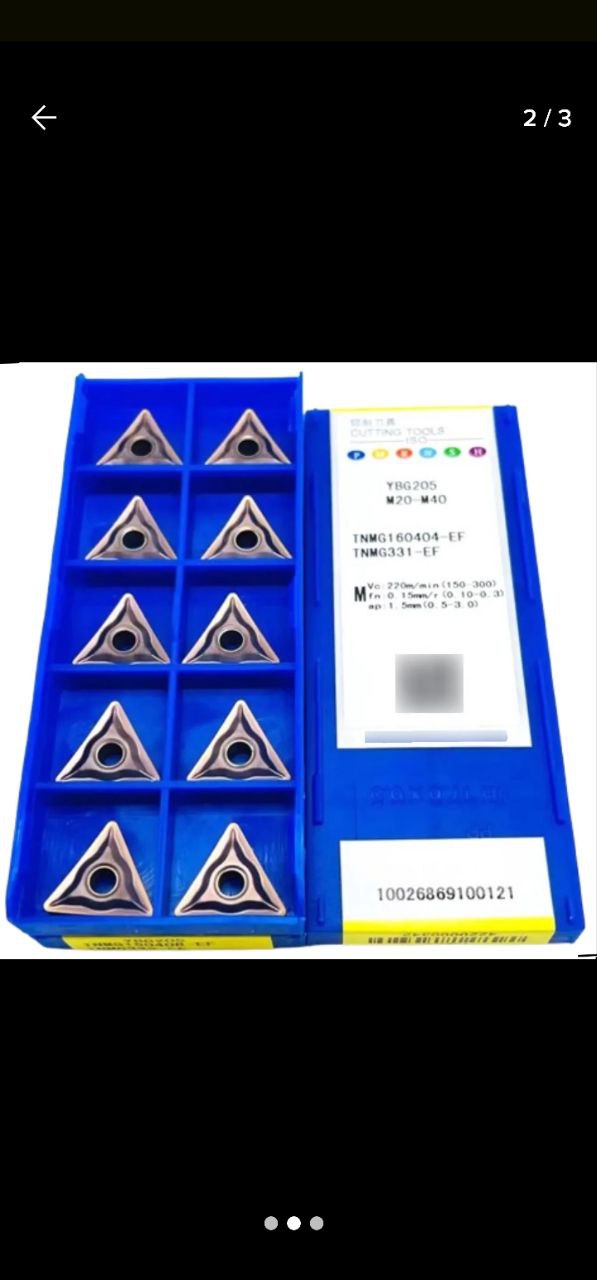 Inserto Pastilha - Tnmg 160408-160404 Ef Ybg205 - Zcc - Cx 10 Peças