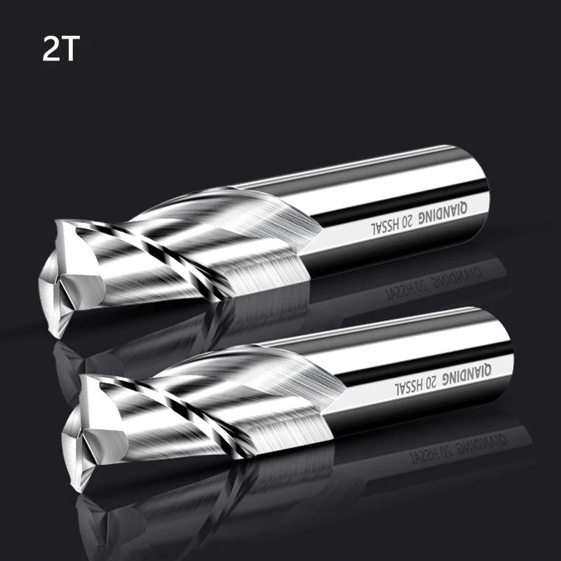 Fresa de topo HSS, 2 cortes, ferramentas de corte cnc, fresa de Aço Rapido