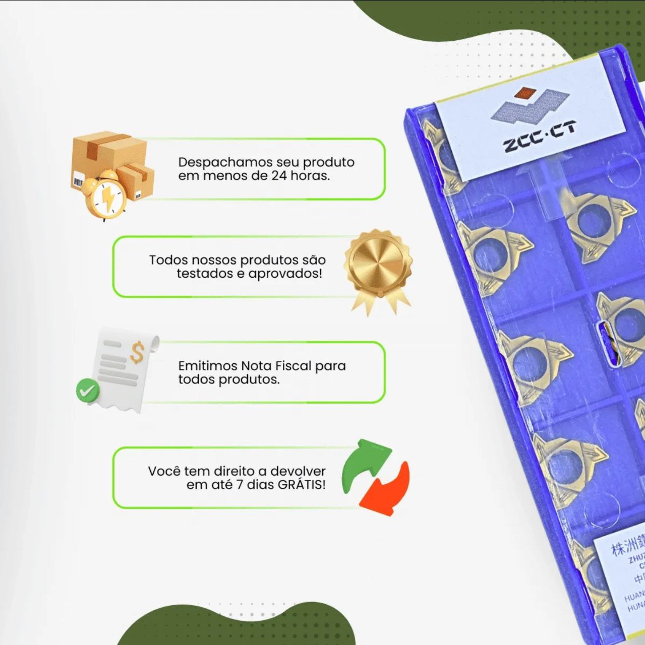 Inserto Pastilha Rosca Interna e Externa 60°graus R166 Zcc Original