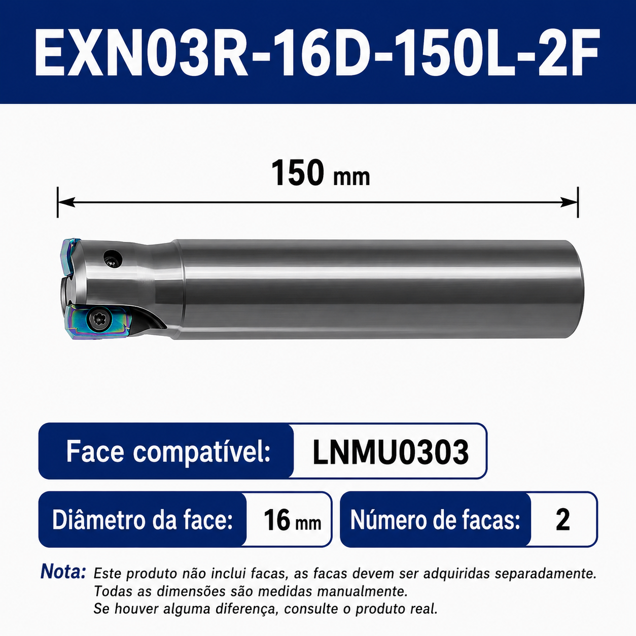 Suporte fresamento Alto Avanço LNMU-EXN03R-DESKAR ORIGINAL