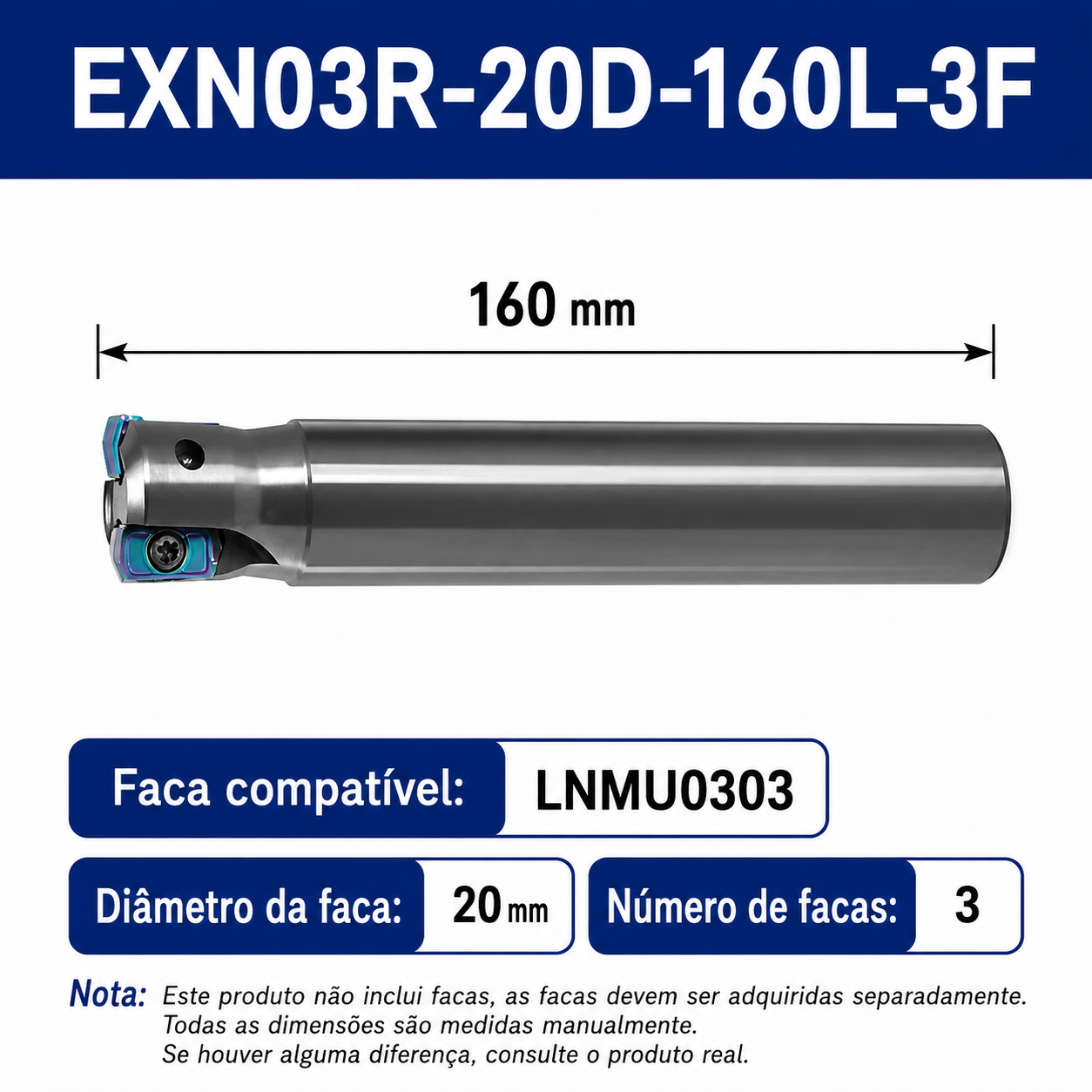 Suporte fresamento Alto Avanço LNMU-EXN03R-DESKAR ORIGINAL