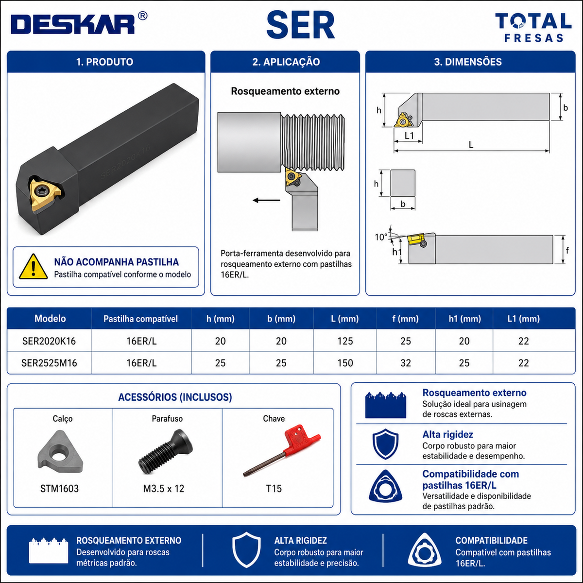 Suporte de Rosca Externa–Original DESKAR
