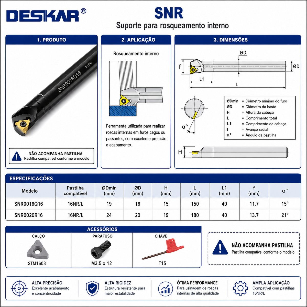 Suporte de Rosca Interna–Original DESKAR